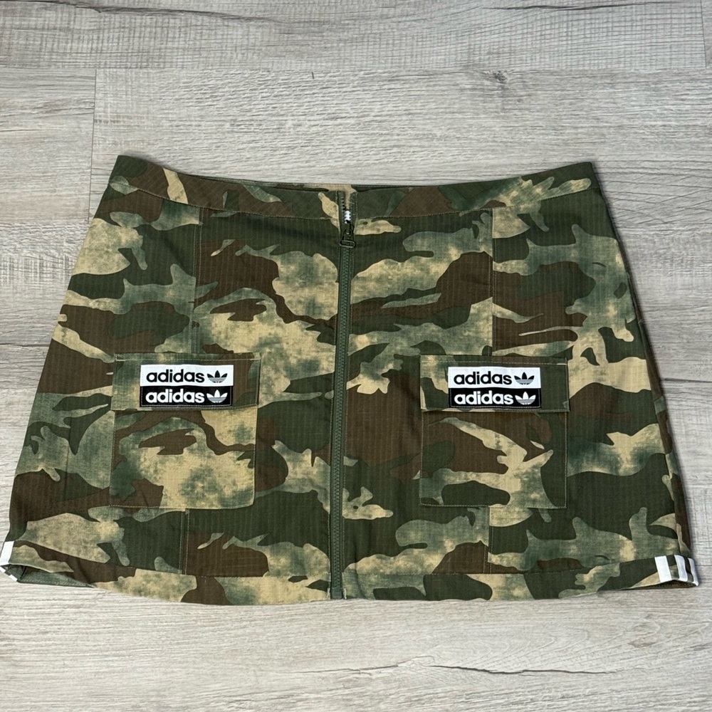 Adidas Camouflage Mini Skirt - Green and Brown